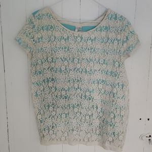 Lauren Conrad Lace T Shirt size XL